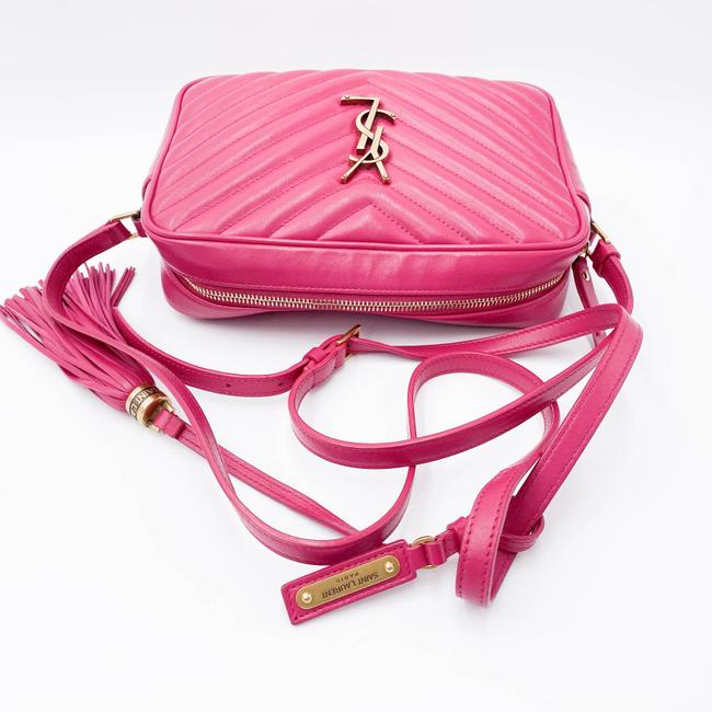 Saint Laurent Monogram Lou Camera Calfskin Matelasse Bright Pink Leather Shoulder Bag - photo 10