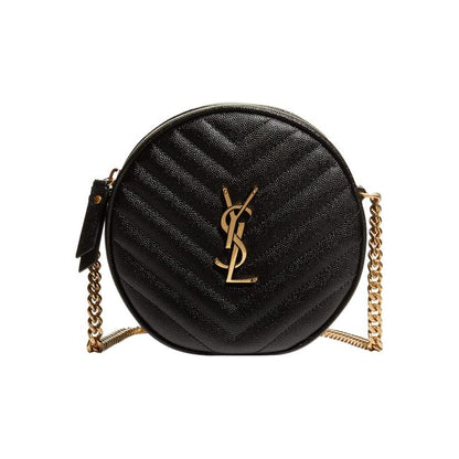 Saint Laurent Monogram Lou Camera Grain De Poudre Matelasse Quilted Round Vinyle Black Leather Cross Body Bag - image 1