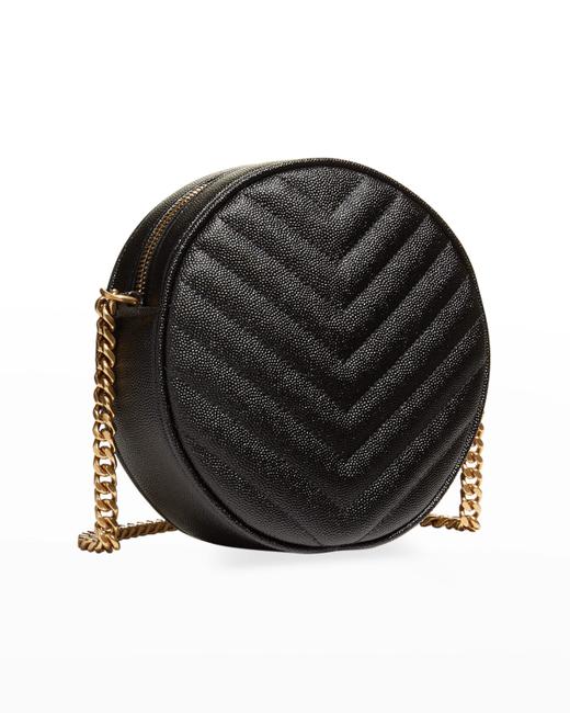 Saint Laurent Monogram Lou Camera Grain De Poudre Matelasse Quilted Round Vinyle Black Leather Cross Body Bag - image 3