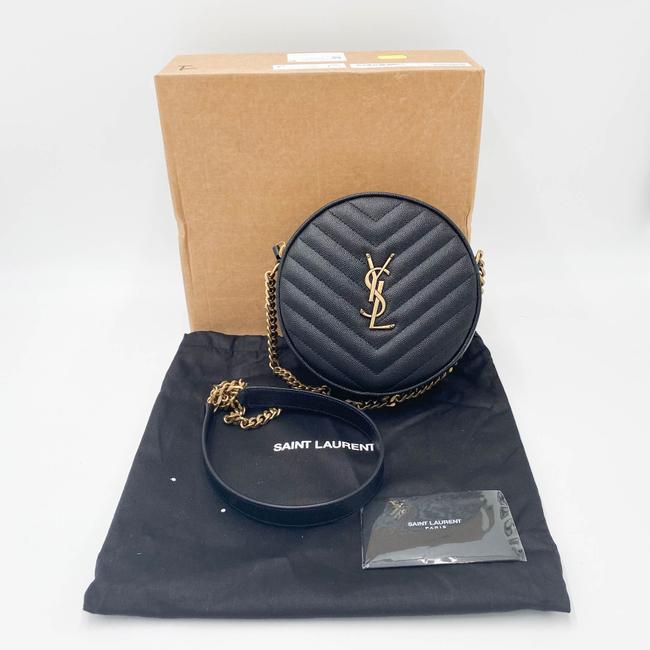 Saint Laurent Monogram Lou Camera Grain De Poudre Matelasse Quilted Round Vinyle Black Leather Cross Body Bag - image 4