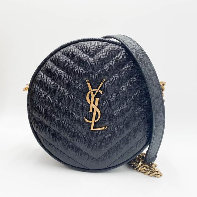 Saint Laurent Monogram Lou Camera Grain De Poudre Matelasse Quilted Round Vinyle Black Leather Cross Body Bag - image 5