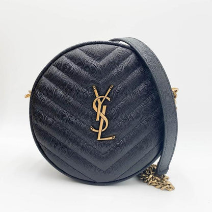 Saint Laurent Monogram Lou Camera Grain De Poudre Matelasse Quilted Round Vinyle Black Leather Cross Body Bag - image 5