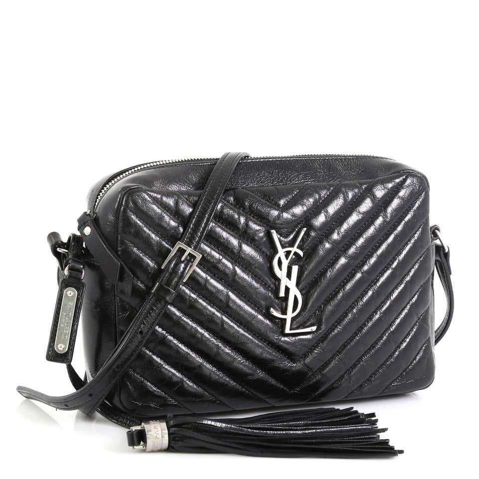 Saint Laurent Monogram Lou Camera Matelasse Black Patent Leather Shoulder Bag - photo 1