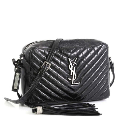 Saint Laurent Monogram Lou Camera Matelasse Black Patent Leather Shoulder Bag - photo 1