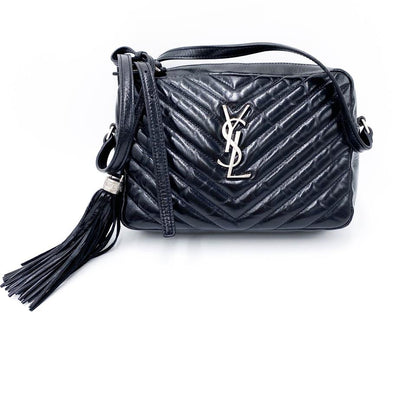 Saint Laurent Monogram Lou Camera Matelasse Black Patent Leather Shoulder Bag - photo 2