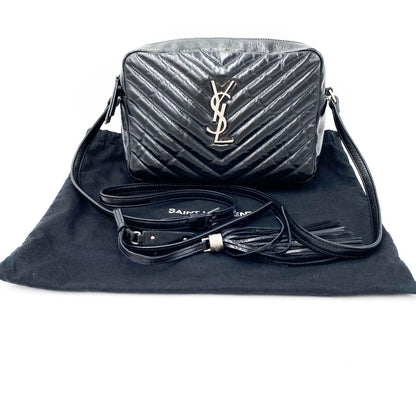 Saint Laurent Monogram Lou Camera Matelasse Black Patent Leather Shoulder Bag - photo 3
