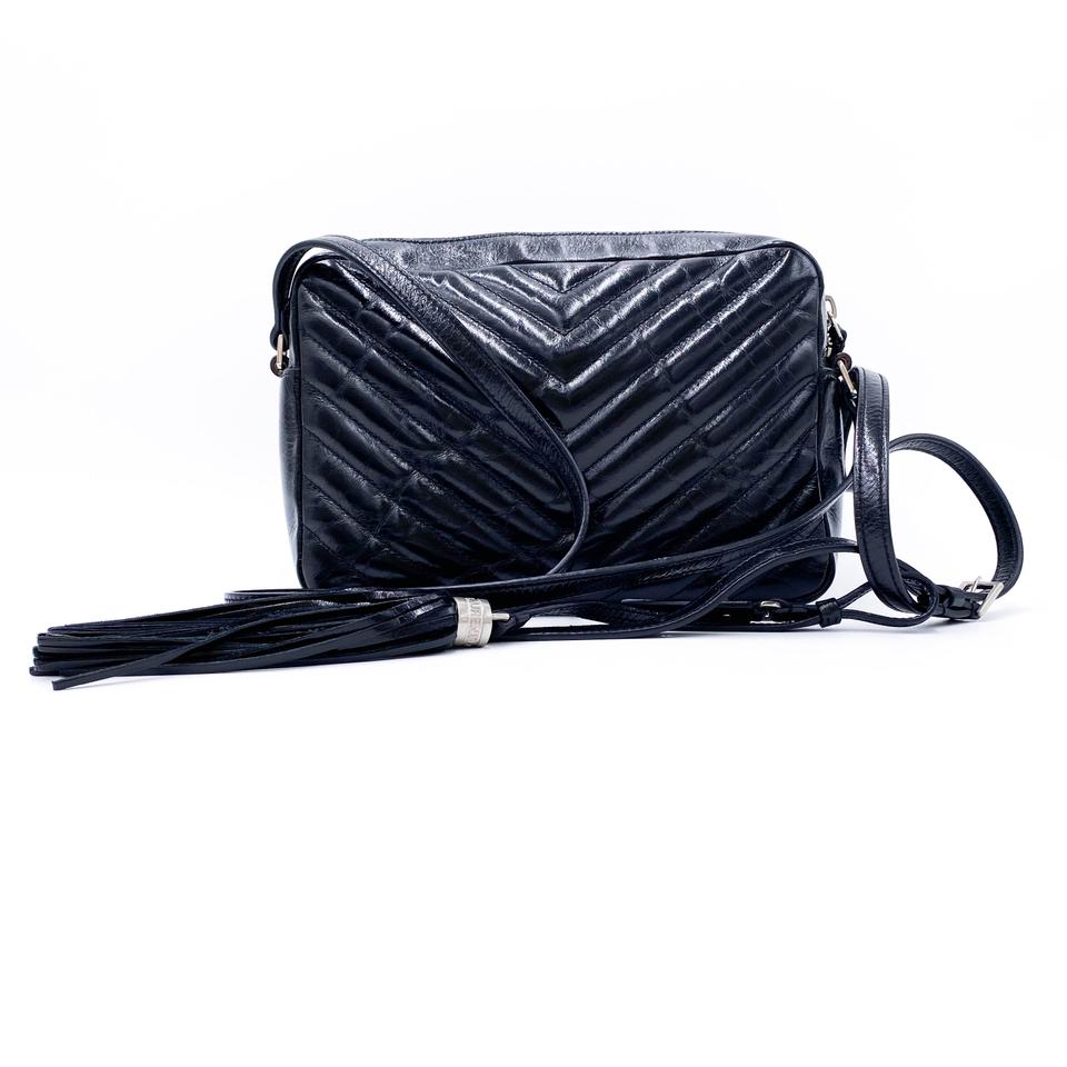 Saint Laurent Monogram Lou Camera Matelasse Black Patent Leather Shoulder Bag - photo 6