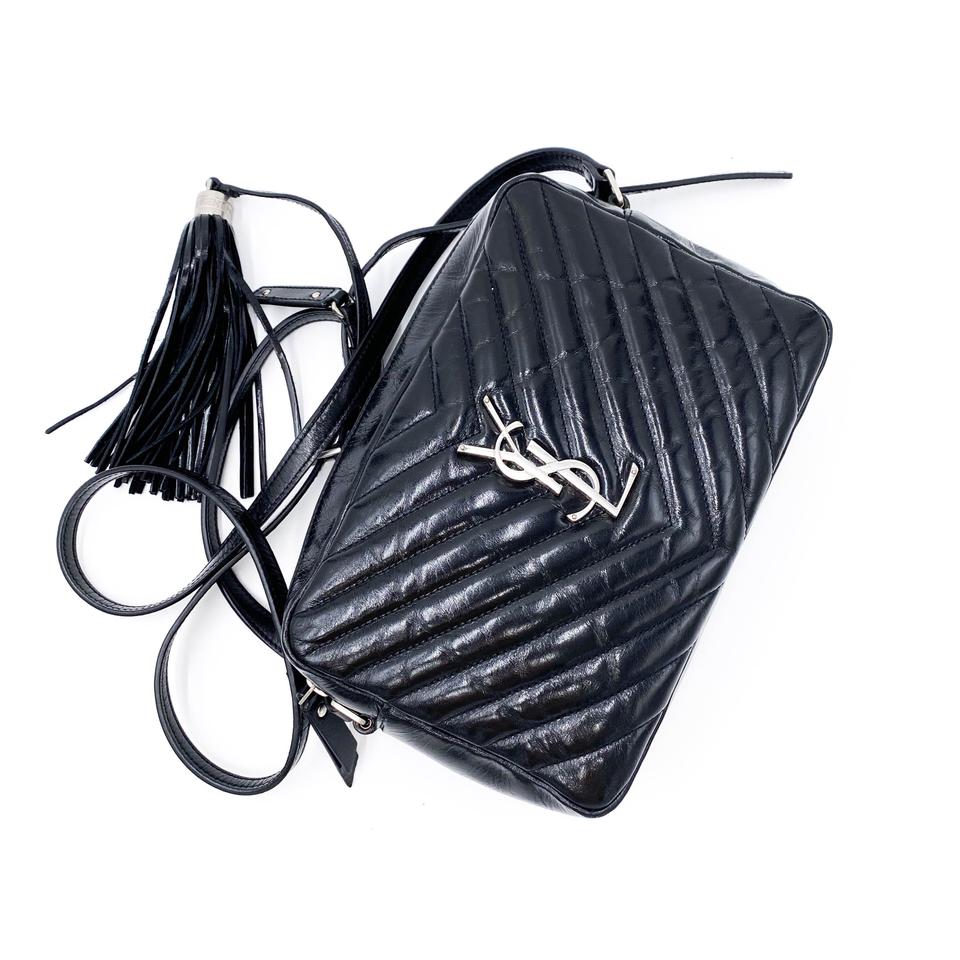 Saint Laurent Monogram Lou Camera Matelasse Black Patent Leather Shoulder Bag - photo 8