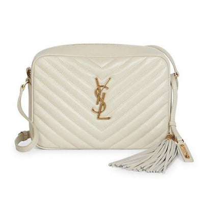 Saint Laurent Monogram Lou Shoulder New Quilted Camera Cream White Leather Cross Body Bag - photo 12