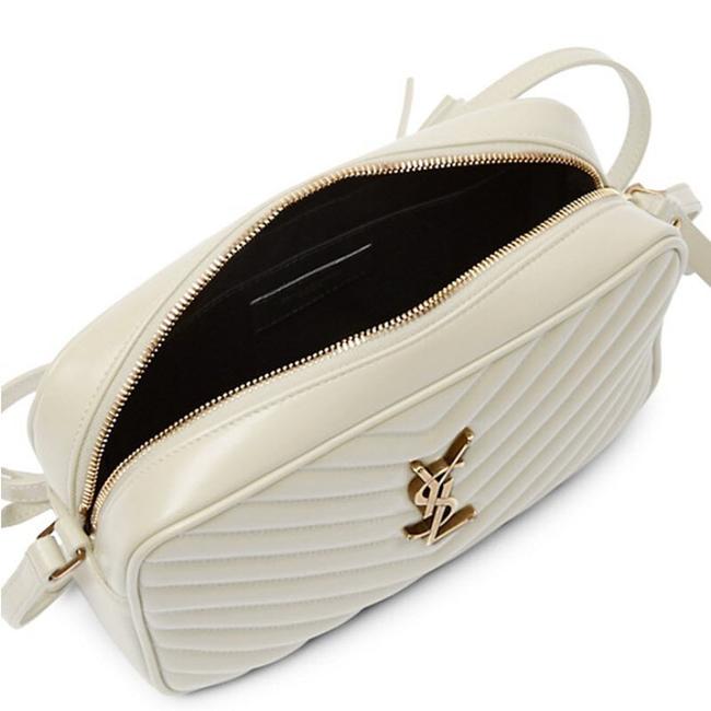Saint Laurent Monogram Lou Shoulder New Quilted Camera Cream White Leather Cross Body Bag - photo 3