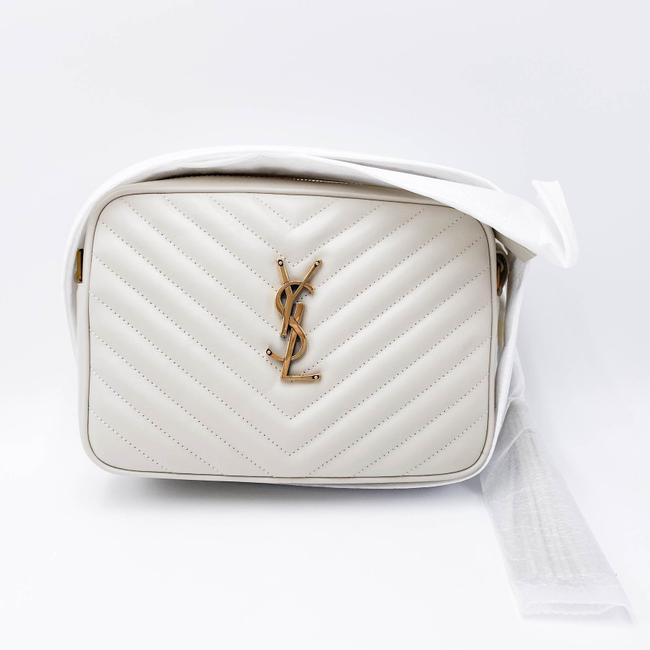 Saint Laurent Monogram Lou Shoulder New Quilted Camera Cream White Leather Cross Body Bag - photo 6