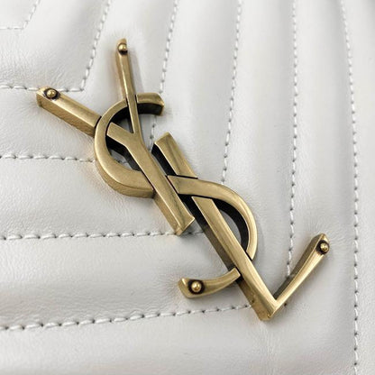 Saint Laurent Monogram Lou Shoulder New Quilted Camera Cream White Leather Cross Body Bag - photo 7