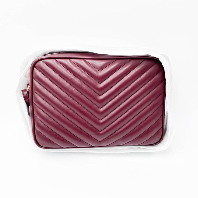 Saint Laurent Monogram Lou Women's Burgundy Camera Red Leather Cross Body Bag - image 3