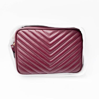Saint Laurent Monogram Lou Women's Burgundy Camera Red Leather Cross Body Bag - image 3