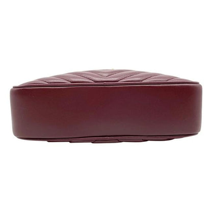 Saint Laurent Monogram Lou Women's Burgundy Camera Red Leather Cross Body Bag - image 6
