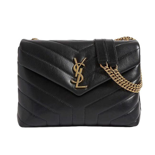 Saint Laurent Monogram Loulou 2020 Small Gold Ghw Black Leather Shoulder Bag - photo 1