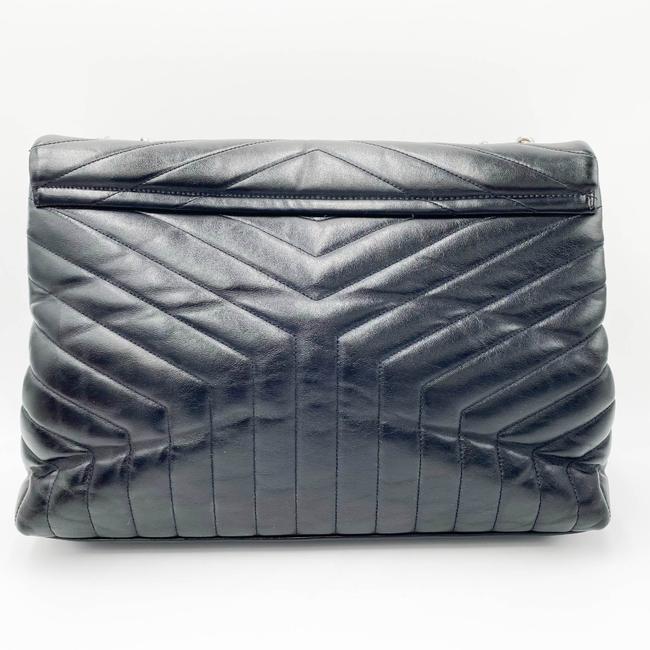 Saint Laurent Monogram Loulou Calfskin Y Quilted Monogram Large Chain Satchel Black Leather Shoulder Bag - image 4