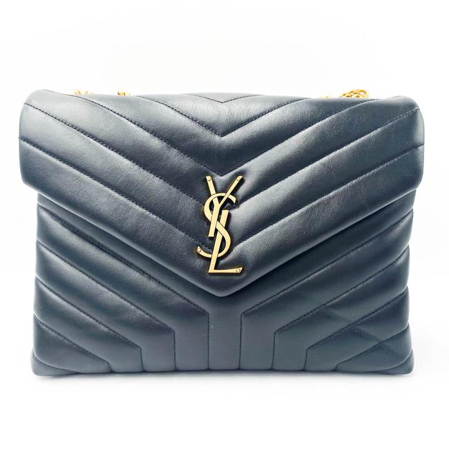 Saint Laurent Monogram Loulou Calfskin Y Quilted Monogram Medium Chain Satchel Black Leather Tote - image 5