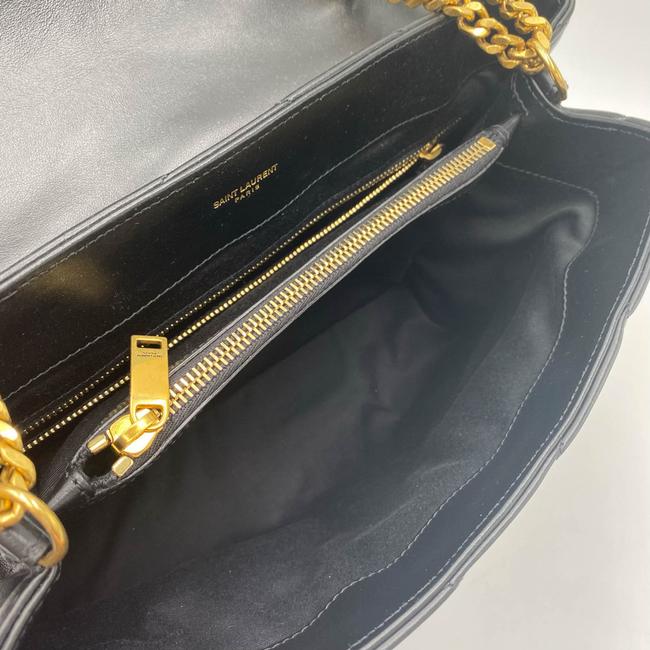 Saint Laurent Monogram Loulou Calfskin Y Quilted Monogram Medium Chain Satchel Black Leather Tote - photo 10