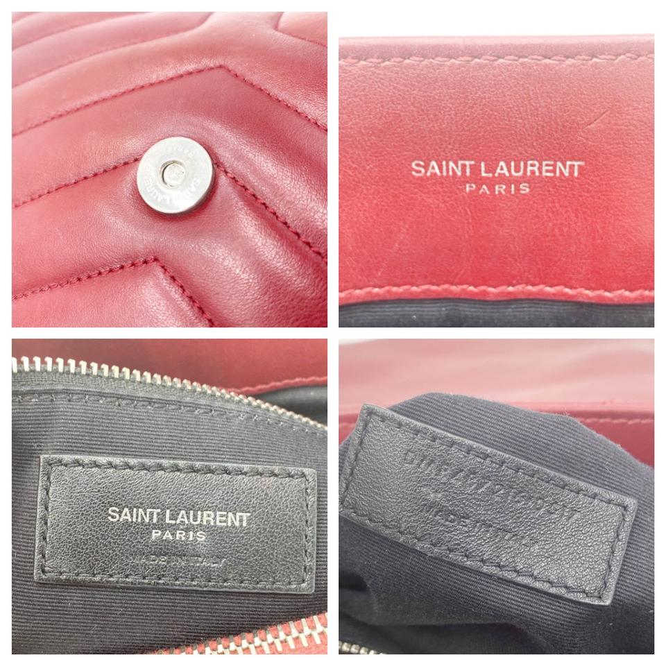 Saint Laurent Monogram Loulou Calfskin Y Quilted Monogram Medium Chain Satchel Palissandre Red Leather Shoulder Bag - image 11