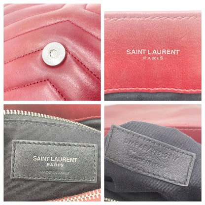 Saint Laurent Monogram Loulou Calfskin Y Quilted Monogram Medium Chain Satchel Palissandre Red Leather Shoulder Bag - image 11