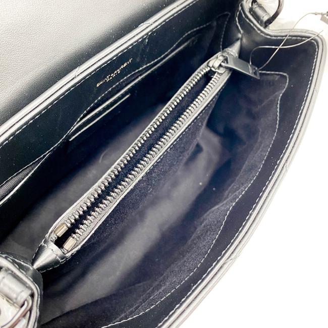 Saint Laurent Monogram Loulou Calfskin Y Quilted Monogram Small Chain Satchel Black Leather Shoulder Bag - image 11