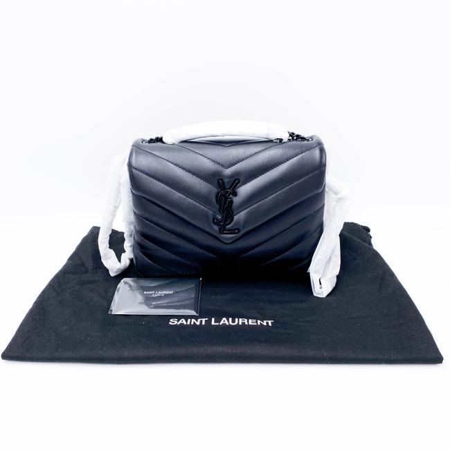 Saint Laurent Monogram Loulou Calfskin Y Quilted Monogram Small Chain Satchel Black Leather Shoulder Bag - image 4