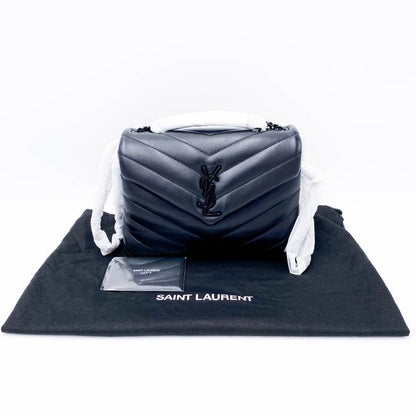 Saint Laurent Monogram Loulou Calfskin Y Quilted Monogram Small Chain Satchel Black Leather Shoulder Bag - image 4