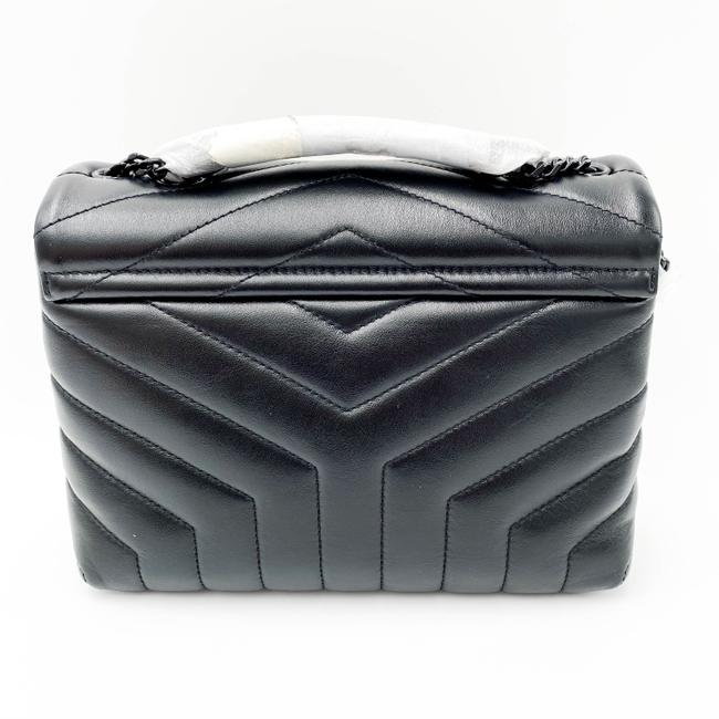 Saint Laurent Monogram Loulou Calfskin Y Quilted Monogram Small Chain Satchel Black Leather Shoulder Bag - image 5