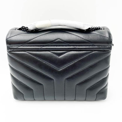 Saint Laurent Monogram Loulou Calfskin Y Quilted Monogram Small Chain Satchel Black Leather Shoulder Bag - image 5