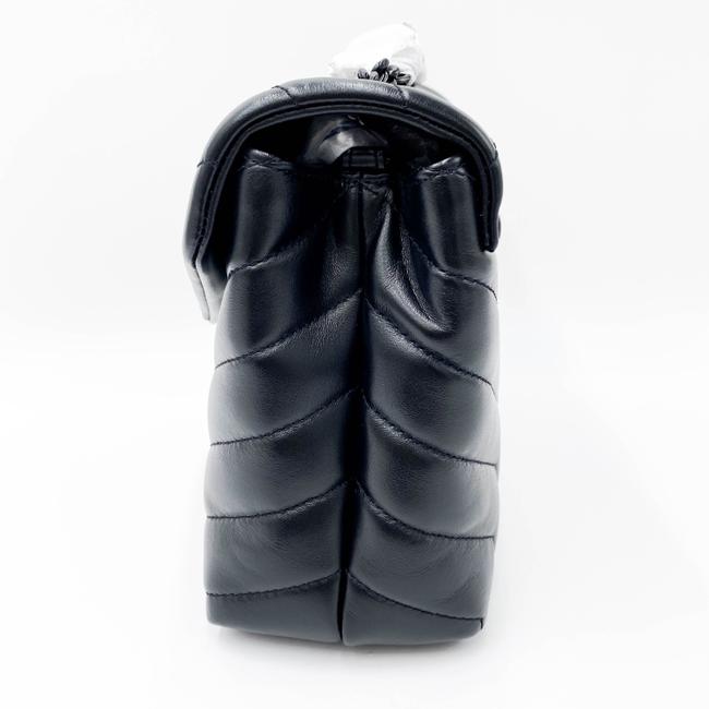 Saint Laurent Monogram Loulou Calfskin Y Quilted Monogram Small Chain Satchel Black Leather Shoulder Bag - image 6