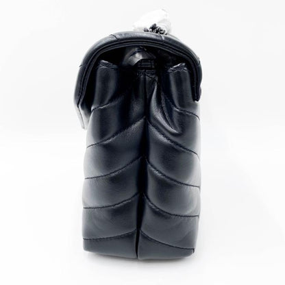 Saint Laurent Monogram Loulou Calfskin Y Quilted Monogram Small Chain Satchel Black Leather Shoulder Bag - image 6