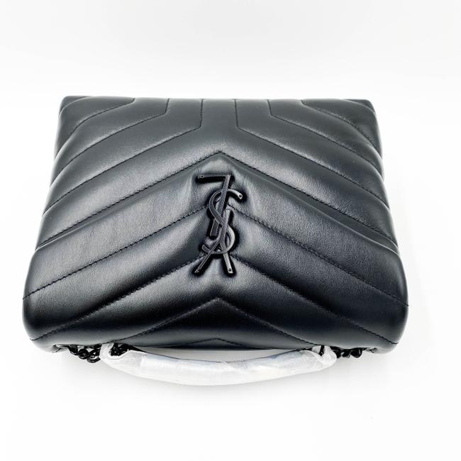 Saint Laurent Monogram Loulou Calfskin Y Quilted Monogram Small Chain Satchel Black Leather Shoulder Bag - image 8
