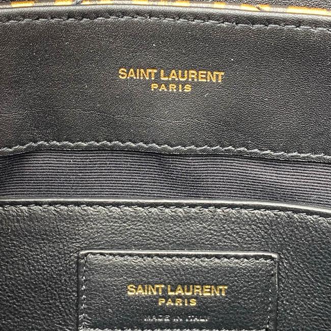Saint Laurent Monogram Loulou Calfskin Y Quilted Monogram Small Chain Satchel Leopard Black Leather Shoulder Bag - image 11