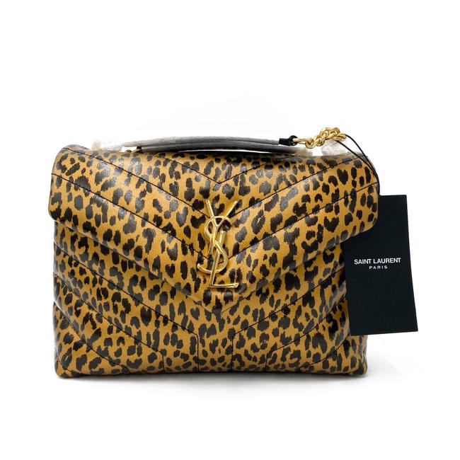 Saint Laurent Monogram Loulou Calfskin Y Quilted Monogram Small Chain Satchel Leopard Black Leather Shoulder Bag - image 4