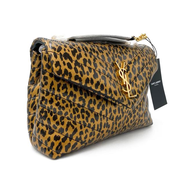 Saint Laurent Monogram Loulou Calfskin Y Quilted Monogram Small Chain Satchel Leopard Black Leather Shoulder Bag - image 5