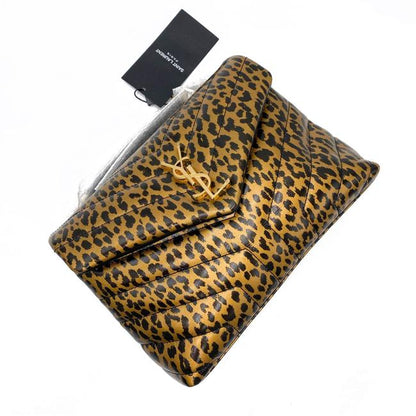 Saint Laurent Monogram Loulou Calfskin Y Quilted Monogram Small Chain Satchel Leopard Black Leather Shoulder Bag - image 8