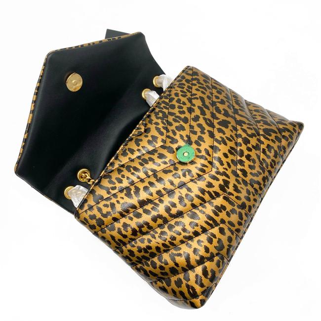 Saint Laurent Monogram Loulou Calfskin Y Quilted Monogram Small Chain Satchel Leopard Black Leather Shoulder Bag - image 9