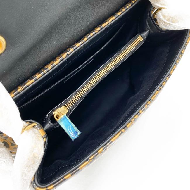 Saint Laurent Monogram Loulou Calfskin Y Quilted Monogram Small Chain Satchel Leopard Black Leather Shoulder Bag - image 10