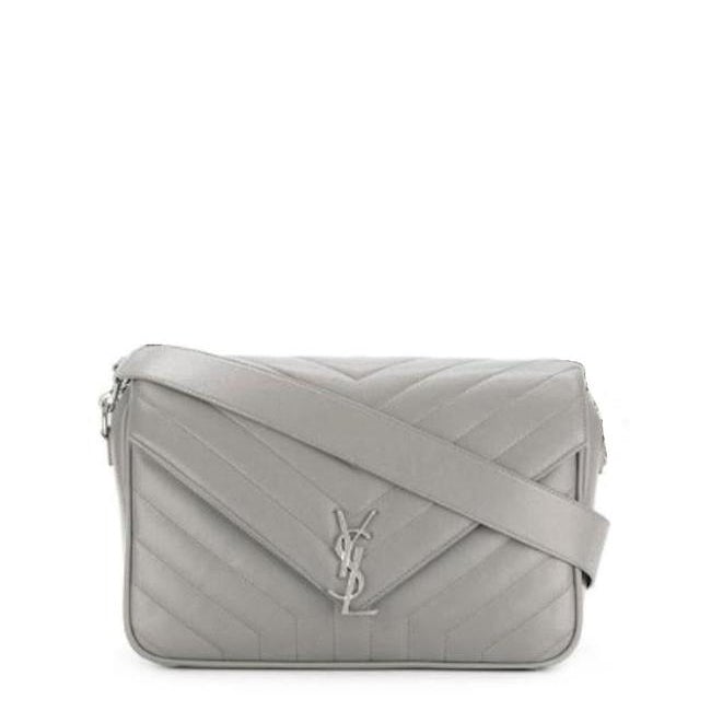 Saint Laurent Monogram Loulou Calfskin Y Quilted Pearl Grey Leather Shoulder Bag - photo 1