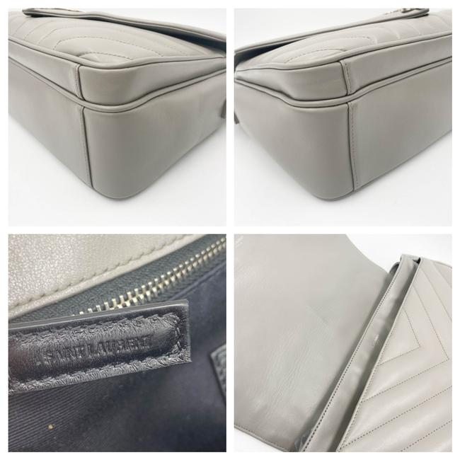 Saint Laurent Monogram Loulou Calfskin Y Quilted Pearl Grey Leather Shoulder Bag - photo 11