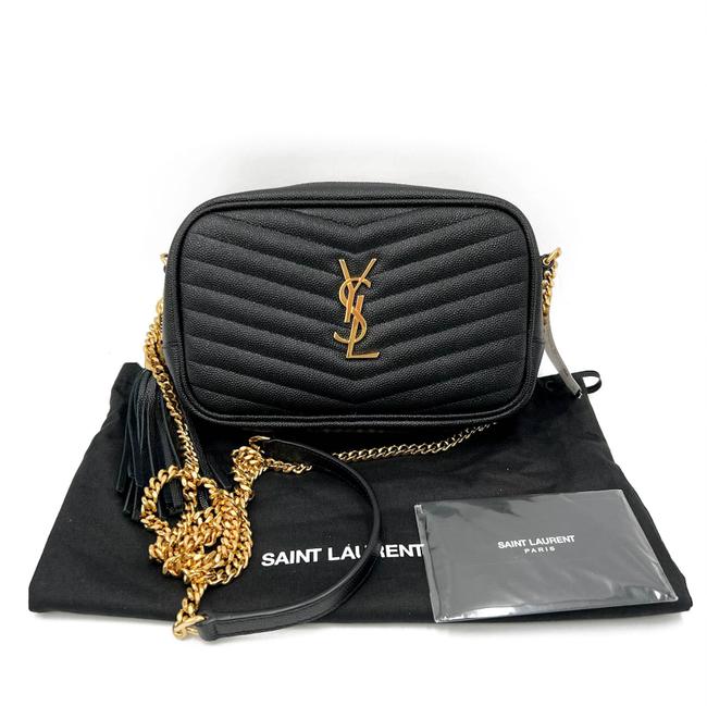 Saint Laurent Monogram Loulou Camera Lou Monogram Mini Black Leather Cross Body Bag - image 3
