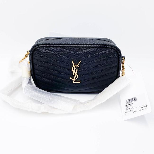 Saint Laurent Monogram Loulou Camera Lou Monogram Mini Black Leather Cross Body Bag - photo 5
