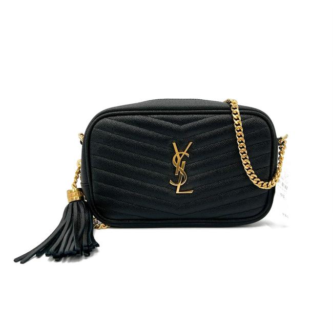 Saint Laurent Monogram Loulou Camera Lou Monogram Mini Black Leather Cross Body Bag - image 5
