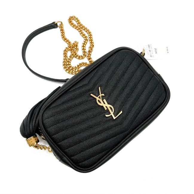 Saint Laurent Monogram Loulou Camera Lou Monogram Mini Black Leather Cross Body Bag - image 8