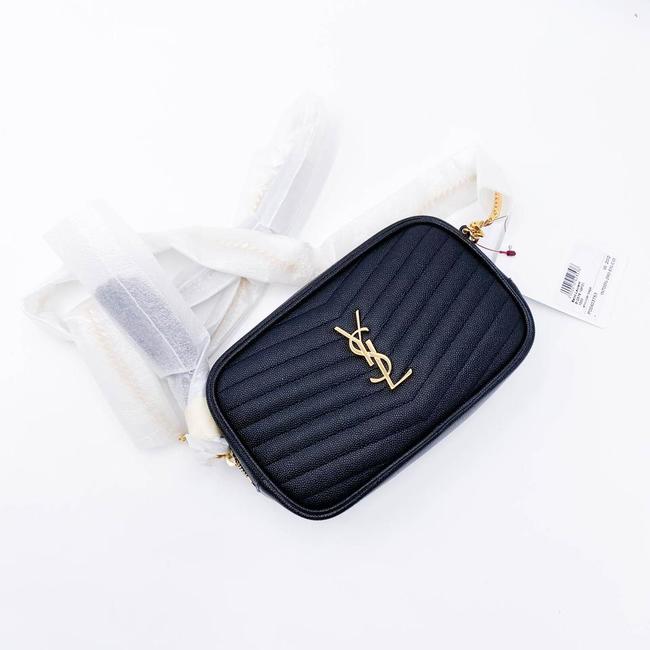 Saint Laurent Monogram Loulou Camera Lou Monogram Mini Black Leather Cross Body Bag - photo 8