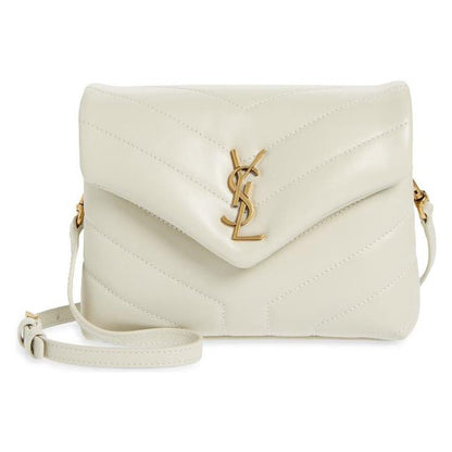 Saint Laurent Monogram Loulou Y Quilted Monogram Toy Ivory Crema Soft White Calfskin Leather Shoulder Bag - image 1