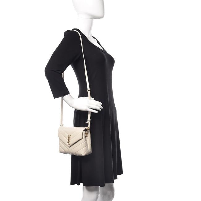 Saint Laurent Monogram Loulou Y Quilted Monogram Toy Ivory Crema Soft White Calfskin Leather Shoulder Bag - image 2