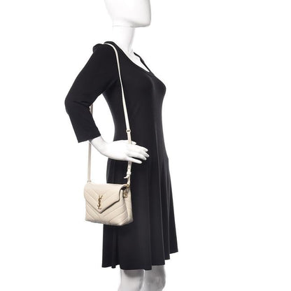 Saint Laurent Monogram Loulou Y Quilted Monogram Toy Ivory Crema Soft White Calfskin Leather Shoulder Bag - image 2