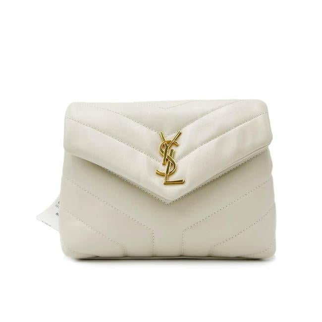 Saint Laurent Monogram Loulou Y Quilted Monogram Toy Ivory Crema Soft White Calfskin Leather Shoulder Bag - image 5